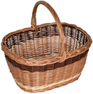 BerryHome Traditional city basket, hand-woven from natural wicker, 42 × 34 × 37cm - Wicker Basket