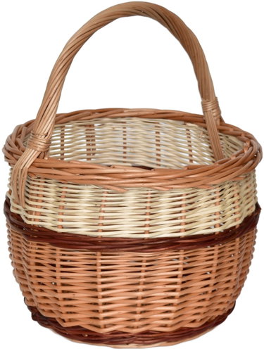 BerryHome Bolerko basket, hand-woven from natural wicker, 30 × 30 × 38 cm - Wicker Basket - Main image