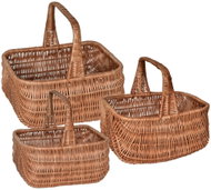 BerryHome Holender wicker basket set, hand-woven from natural wicker, 3 pcs - Small Basket