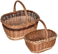 BerryHome traditional urban basket set, handwoven from natural wicker, 2pcs - Wicker Basket
