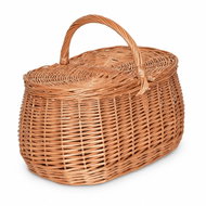 BERRYHOME Proutěný piknikový koš s víkem střední, 37 × 26 × 32 cm - Small Basket