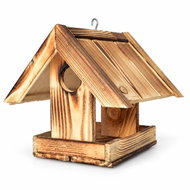 BerryHome Opalované dřevěné krmítko pro ptáky s otvorem 29 × 29 × 27 cm - Bird Feeder