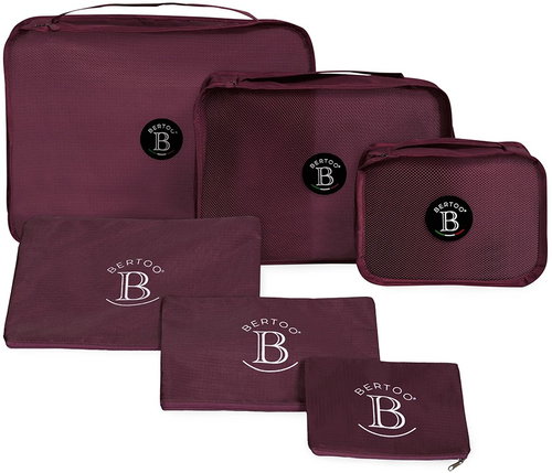 BERTOO Travel suitcase organizers set of 6 - burgundy - Organiser - Main image