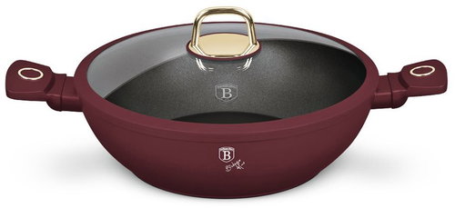 BerlingerHaus 30 cm WOK pan with lid and titanium coating – Leonardo Collection - Pan - Main image