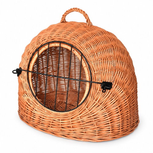 BerryHome wicker pet carrier 45×35×35cm - Cat Carriers - Main image