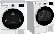 BEKO WTV8744CSXWAT + BEKO DH8544CSARX - Washer Dryer Set