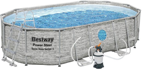 BESTWAY Power Steel Stacked Stone Swim Pool Vista 4,88 × 3,05 × 1,07m - Pool - Main image
