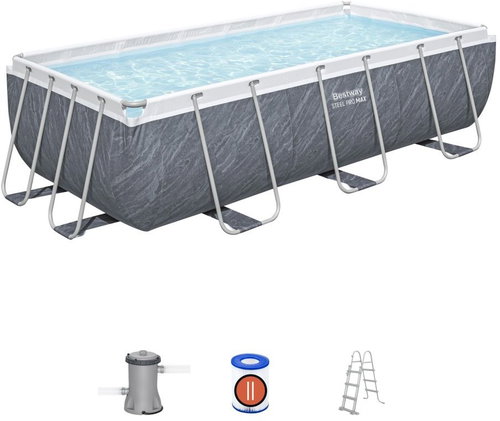 Bestway Pool Steel Pro Max Marble 404 x 201 x 100 cm with accessories - Pool - Main image