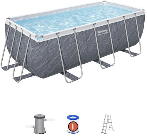 Bestway Pool Steel Pro Max Marble 404 x 201 x 100 cm with accessories - Pool - Main image