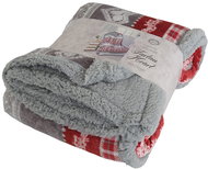 B. E. S. - Petrovice Blanket with lamb microflannel Tartan Heart, gift pack 200 × 230 cm - Blanket