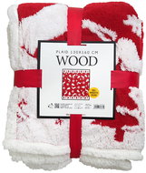 B.E.S. - Petrovice Vánoční deka s beránkem WOOD dárkové balení - červená 200 × 230 cm - Blanket