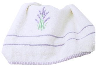 B. E. S. PETROVICE Towel with embroidery Lavender 65 × 130 cm, vanilla - Bath Towel - Main image