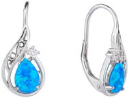 BEALIO 09757 Stříbrné náušnice SLZA modrý OPÁL (Ag 925/1000, 2,16 g) - Earrings