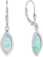 BEALIO 12513 Stříbrné náušnice KAPKA bílý OPÁL (Ag 925/1000, 2,53 g) - Earrings