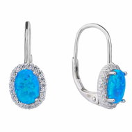 BEALIO 04551 Stříbrné náušnice KRÁLOVSKÉ modrý OPÁL (Ag 925/1000, 1,78 g) - Earrings