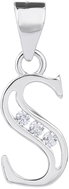 BEALIO 02896 Stříbrný přívěsek PÍSMENO S se zirkony (Ag 925/1000, 0,77 g) - Charm