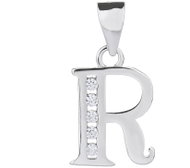 BEALIO 02917 Stříbrný přívěsek PÍSMENO R se zirkony (Ag 925/1000, 1,07 g) - Charm