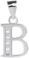 BEALIO 02919 Stříbrný přívěsek PÍSMENO B se zirkony (Ag 925/1000, 1,01 g) - Charm