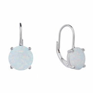 BEALIO 06602 Stříbrné náušnice KULATÉ bílý OPÁL (Ag 925/1000, 1,66 g) - Earrings