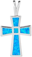 BEALIO 04355 Silver Pendant CROSS Blue OPAL (Ag 925/1000, 2.29g) - Charm