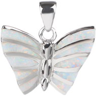 BEALIO 04357 Stříbrný přívěsek MOTÝL bílý OPÁL (Ag 925/1000, 2,81 g) - Charm