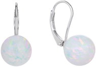 BEALIO 06473 Stříbrné náušnice KULIČKY 10 mm bílý OPÁL (Ag 925/1000, 2,63 g) - Earrings
