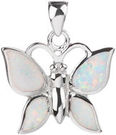 BEALIO 08607 Stříbrný přívěsek MOTÝL bílý OPÁL (Ag 925/1000, 2,93 g) - Charm