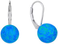 BEALIO 06474 Stříbrné náušnice KULIČKY 10 mm modrý OPÁL (Ag 925/1000, 2,68 g) - Earrings