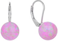 BEALIO 11222 Stříbrné náušnice KULIČKY 10 mm růžový OPÁL (Ag 925/1000, 2,6 g) - Earrings