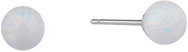 BEALIO 06857 Stříbrné náušnice KULIČKY 6 mm bílý OPÁL (Ag 925/1000, 0,77 g) - Earrings