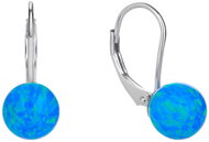 BEALIO 05046 Stříbrné náušnice KULIČKY 8 mm modrý OPÁL (Ag 925/1000, 1,7 g) - Earrings