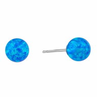 BEALIO 07179 Stříbrné náušnice KULIČKY 8 mm modrý OPÁL (Ag 925/1000, 1,34 g) - Earrings