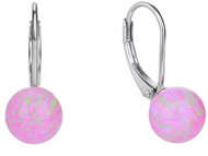 BEALIO 11221 Stříbrné náušnice KULIČKY 8 mm růžový OPÁL (Ag 925/1000, 1,74 g) - Earrings