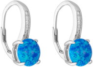 BEALIO 09347 Stříbrné náušnice s KULATÝM OPÁLEM 8 mm (Ag 925/1000, 4,2 g) - Earrings
