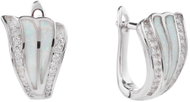 BEALIO 08601 Stříbrné náušnice VĚJÍŘ bílý OPÁL (Ag 925/1000, 3,77 g) - Earrings