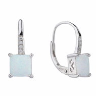 BEALIO 06614 Stříbrné náušnice ZDOBENÉ bílý OPÁL (Ag 925/1000, 1,83 g) - Earrings