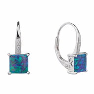 BEALIO 10091 Stříbrné náušnice ZDOBENÉ zelený OPÁL (Ag 925/1000, 1,81 g) - Earrings