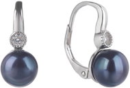 BEALIO 09410 Stříbrné náušnice ŘÍČNÍ PERLA černá (Ag 925/1000, 2,95 g) - Earrings