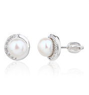 BEALIO 13938 Stříbrné náušnice PERLIČKA (Ag 925/1000, 2,43 g) - Earrings