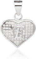 BEALIO 02153 Stříbrný přívěsek SRDCE S PÍSMENKEM E (Ag 925/1000, 1,28 g) - Charm