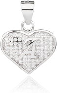 BEALIO 02150 Stříbrný přívěsek SRDCE S PÍSMENKEM A (Ag 925/1000, 1,26 g) - Charm