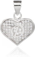 BEALIO 02152 Stříbrný přívěsek SRDCE S PÍSMENKEM D (Ag 925/1000, 1,24 g) - Charm