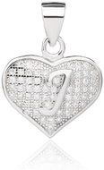 BEALIO 02157 Stříbrný přívěsek SRDCE S PÍSMENKEM J (Ag 925/1000, 1,23 g) - Charm