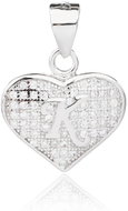 BEALIO 02158 Stříbrný přívěsek SRDCE S PÍSMENKEM K (Ag 925/1000, 1,28 g) - Charm