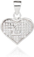 BEALIO 02159 Stříbrný přívěsek SRDCE S PÍSMENKEM L (Ag 925/1000, 1,29 g) - Charm