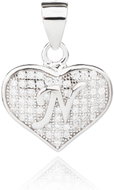 BEALIO 02161 Stříbrný přívěsek SRDCE S PÍSMENKEM N (Ag 925/1000, 1,27 g) - Charm