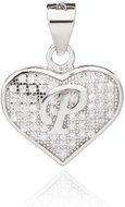 BEALIO 02163 Stříbrný přívěsek SRDCE S PÍSMENKEM P (Ag 925/1000, 1,22 g) - Charm