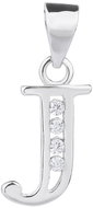 BEALIO 02889 Stříbrný přívěsek PÍSMENO J se zirkony (Ag 925/1000, 0,76 g) - Charm