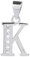 BEALIO 02890 Stříbrný přívěsek PÍSMENO K se zirkony (Ag 925/1000, 0,97 g) - Charm