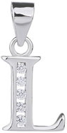 BEALIO 02892 Stříbrný přívěsek PÍSMENO L se zirkony (Ag 925/1000, 0,88 g) - Charm
